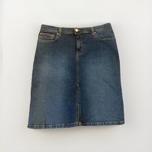 Polo RL Jeans Co Ralph Lauren Y2K Denim Skirt Womens 6 Low Rider Blue USA